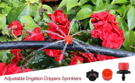 EBANKU 200Pezzi Irrigazione Sprinkler Head 1 4 Regolabile Micro Kits