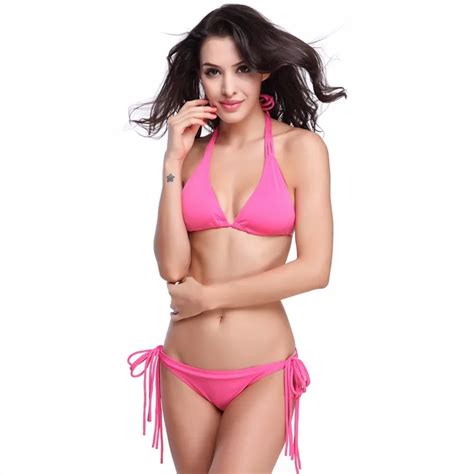 Most Popular Long Halters Bikini Set Fully Lined Removable Push Up