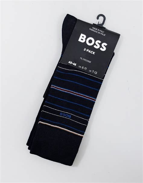 Boss Pack Rs Stripe Mc Socks Dark Blue Terraces Menswear