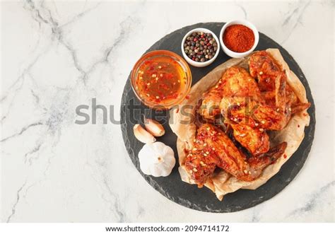 Fried Chicken Wings With Honey Garlic Sauce: Over 846 Royalty-Free ...