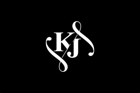 KJ Monogram logo Design V6 By Vectorseller | TheHungryJPEG