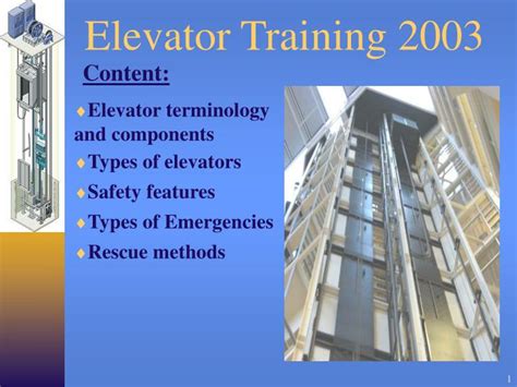 PPT - Elevator Training 2003 PowerPoint Presentation, free download - ID:1285083