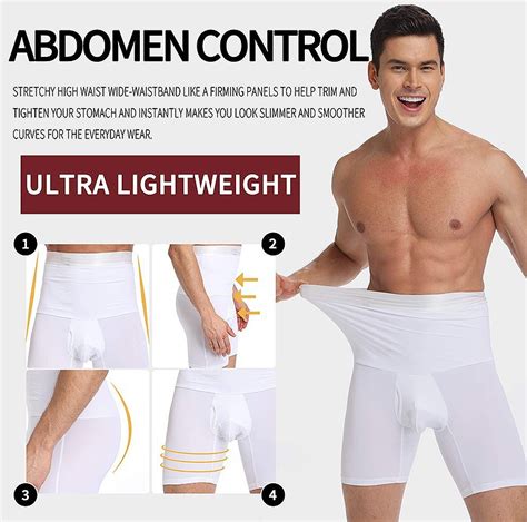 Men Tummy Control Shorts High Waist Slimming Body Shaper Compression