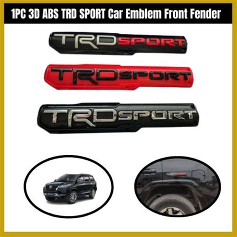 1PC 3D ABS TRD SPORT Car Emblem Front Fender Auto Door Logo Badge For