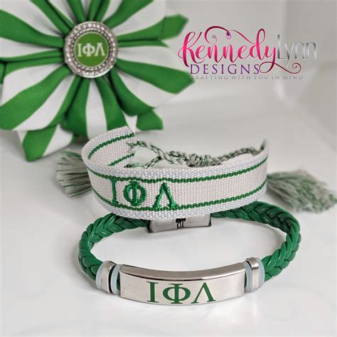 Iota Phi Lambda Woven Braided Rope Bracelet With Greek Letters Iota