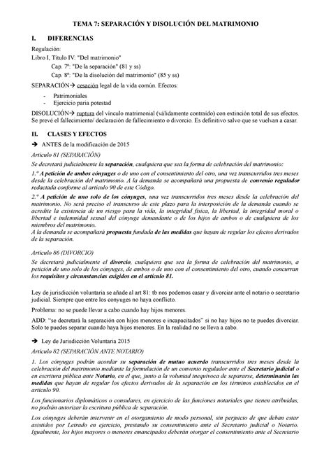 TEMA 7 Apuntes Claros Sobre La Asignatura De Derecho Civil De Familia