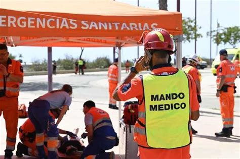 El 061 Pone A Prueba La Capacidad De Respuesta Ante Un Accidente Con