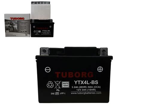 Akumulator Motocyklowy TUBORG AGM YTX4L BS 12V 3AH 60A Centrum