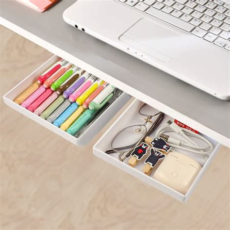 Large Under Desk Drawer Organizer Slide Out Pack Prncil Holder Desk