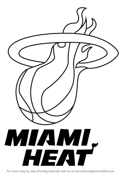 Step By Step How To Draw Miami Heat Logo