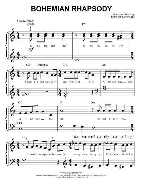 Queen Bohemian Rhapsody Chords