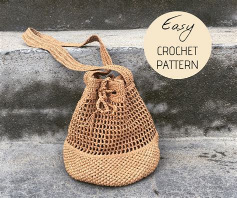 Crochet Bag Pattern Bucket Raffia Bag Pattern Easy Crochet Etsy