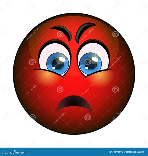 Angry Red Smiley Emoticon Vector Stock Stock Vector Illustration Of