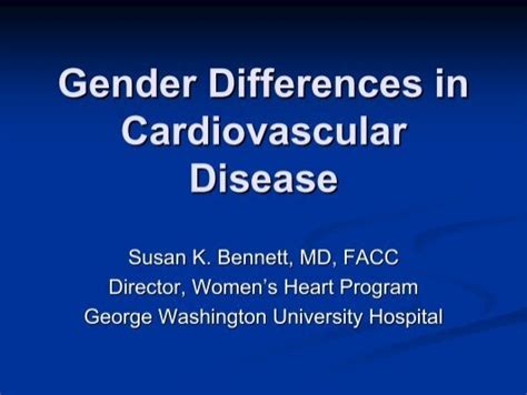 Gender Differences In Cardiovascular Disease Society For