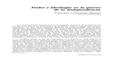 Poder E Ideología En La Guerra De La Independencia Pdf Document