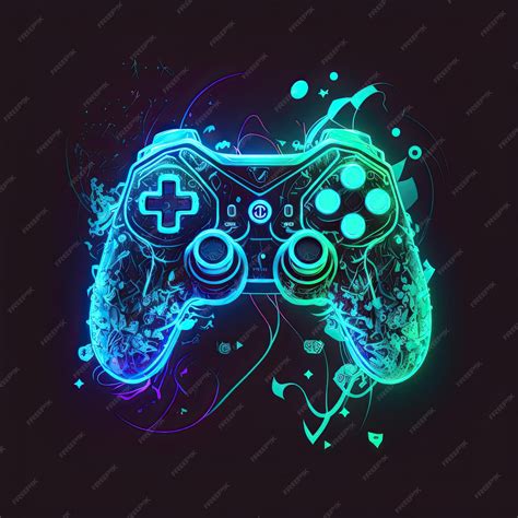 Premium Photo | Abstract neon light game controller artwork design ...