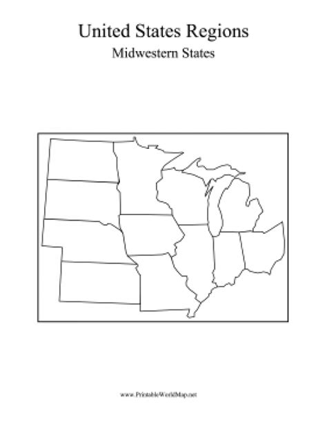 Blank Map Of Midwest States Printable Map