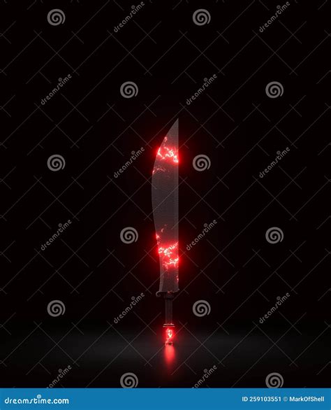 Burning Knife Combat Weapon Blade Military And Hunting Dagger Medieval Weapon 3d Rendering