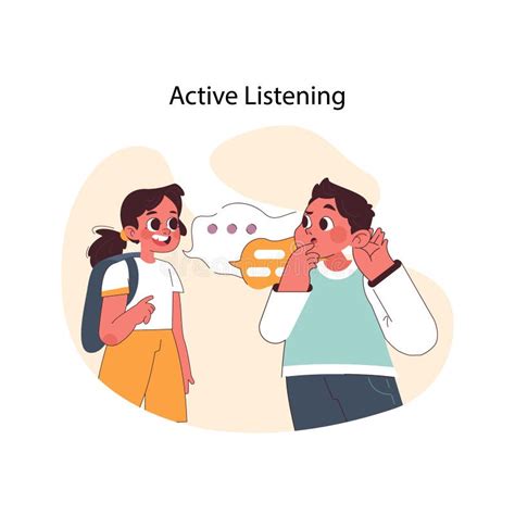 active listening concept flat vector illustration stock vector