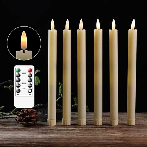 Bougie Led Bougies Coniques Ivoire Sans Flamme Scintillement Avec 10