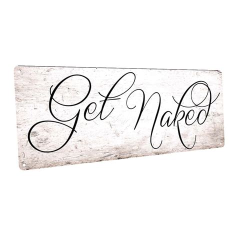 Get Naked Metal Sign Wall Decor For Bath Or Laundry Etsy