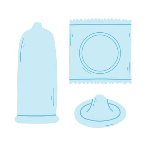 Set Of Condoms In Flat Style Vector Illustration Collection Of