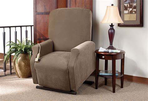 Stretch Pique One Piece Large Lift Recliner Slipcover Recliner Covers