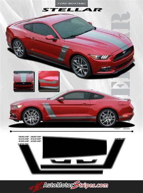 2015 2017 Ford Mustang Stellar Boss 302 Factory Oem Style Hood And Side Stripes Vinyl Graphics