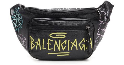 Balenciaga Graffiti Belt Bag in Black for Men | Lyst