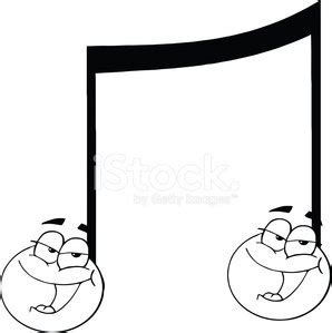 Black And White Double Music Note Singing Stock Clipart | Royalty-Free ...