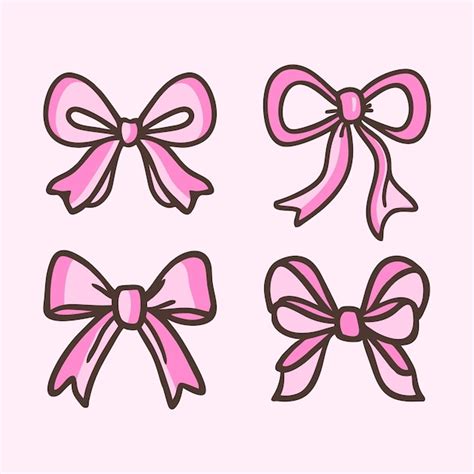 Premium Vector | Cute bows design set