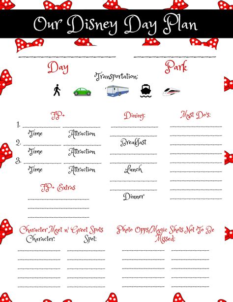 Our Disney Day Plan_8.5×11 | Savvy Journey | Disney planning, Disney vacation planner, Disney ...