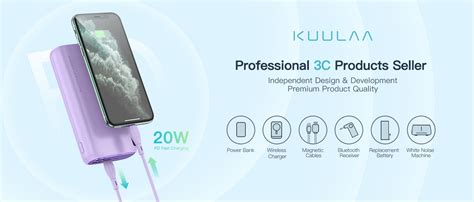 Kuulaa Bateria Portatil IPhone 5000mAh Power Bank Magsafe USB C