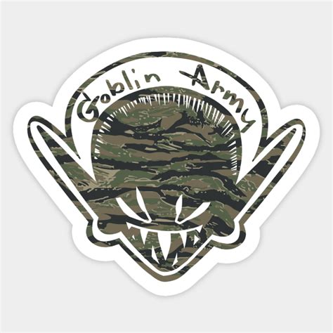 Goblin Army ‘tiger Stripe Logo Goblin Sticker Teepublic