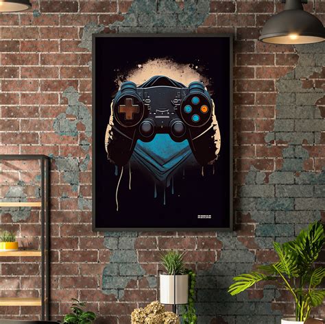 Cool Gaming Controller Poster Printable Video Game Wall Art Digital