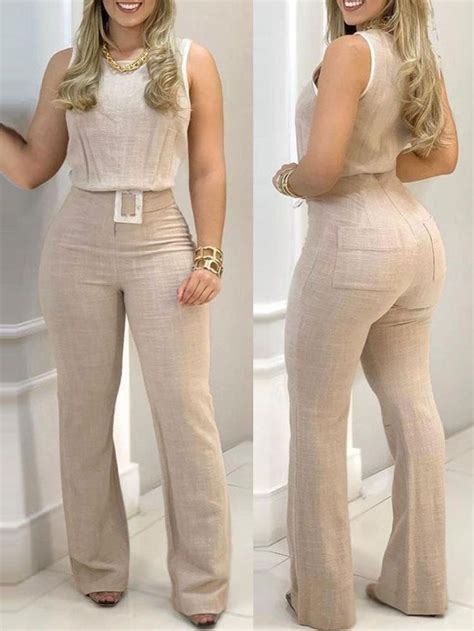 Us Us Women Wide Neck And V Neck Jumpsuit Work Wear Women