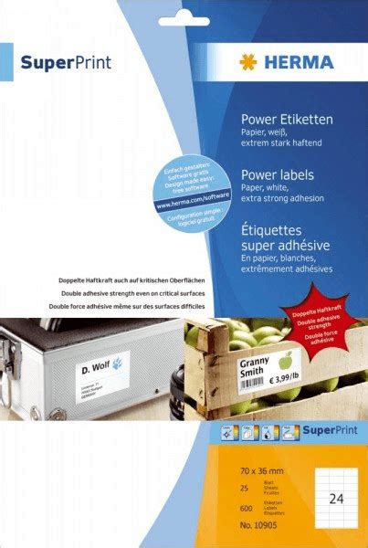 Herma Superprint Power Etiketten X Mm St Ab