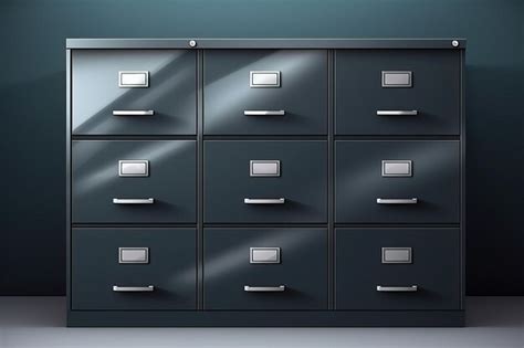 Premium Photo | Document Organization Front View Metal Filing Cabinet