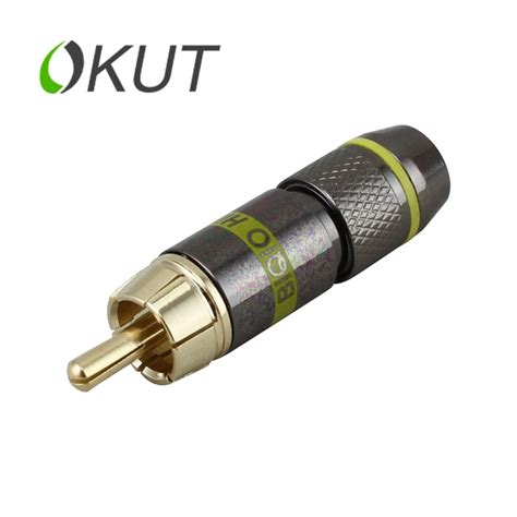 Okut Unids Cobre Rca Macho Adaptador De Enchufe Audio Phono Chapado