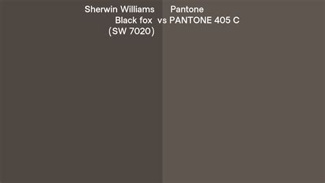 Sherwin Williams Black Fox Sw 7020 Vs Pantone 405 C Side By Side