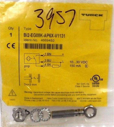 NEW TURCK Bi2 EG08K AP6X V1131 PROXIMITY SENSOR Bi2EG08KAP6XV1131 SB