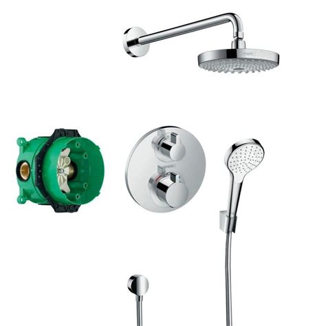 Croma Select S Concealed Shower System With Hansgrohe Ecostat S Thermostat