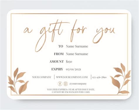 Floral Gift Certificate Template Editable Gift Card Template - Etsy