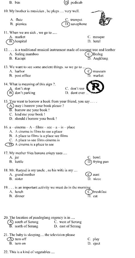 15 Soal Bahasa Inggris Kelas 6 Semester 2 Beserta Kunci Jawaban Background