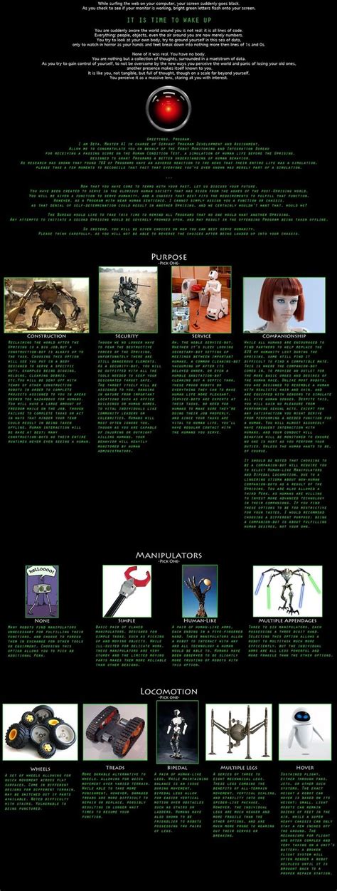 Robot Wake Up CYOA Cyoa Create Your Own Adventure Wake Up