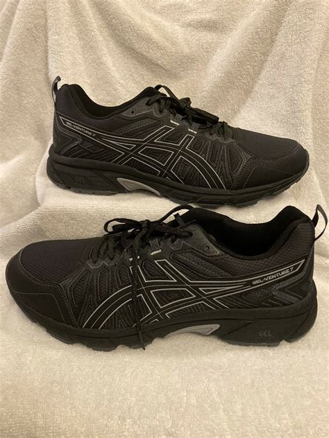 Nwob Mens Asics Gel Venture 7 Trail Running Shoes Extra Wide4e Black