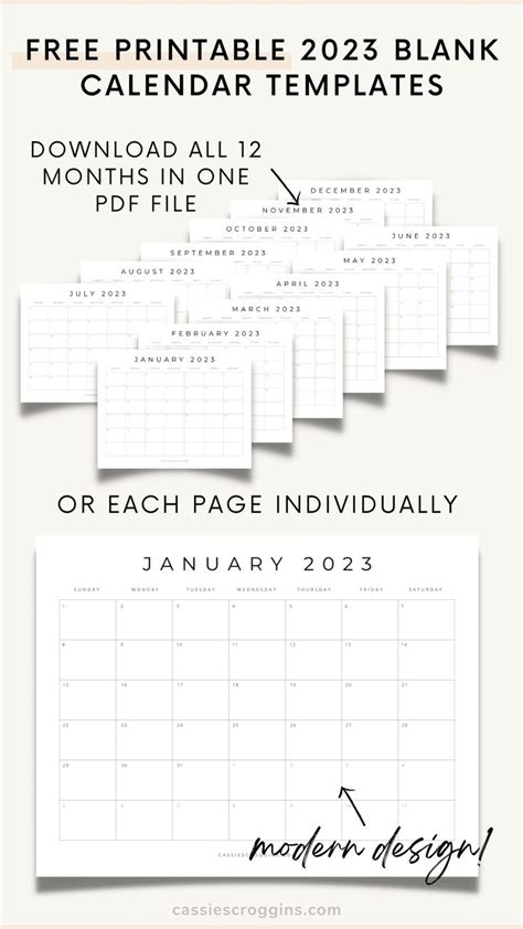 Free Printable 2023 Calendar Templates (All 12 Months) in 2022 ...