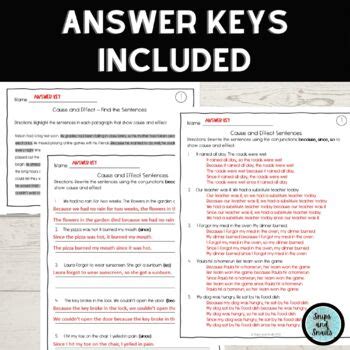 Subordinating Conjunctions To Show Cause And Effect Lesson And Worksheets