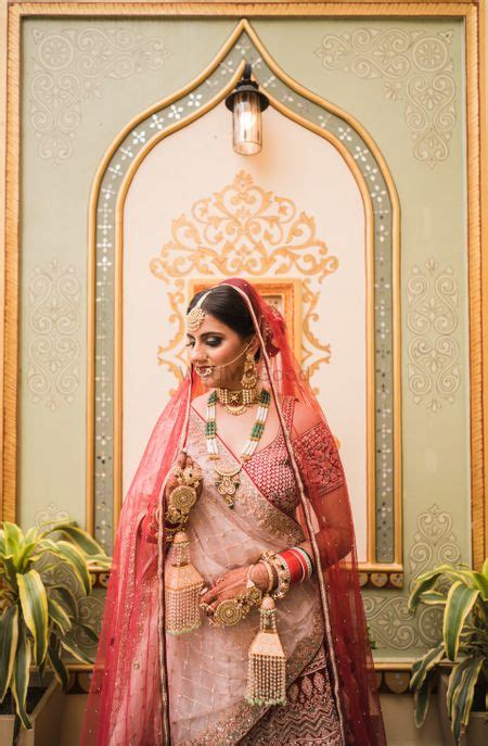 Photo Of Nude Gold Sequin Work Bridal Lehenga