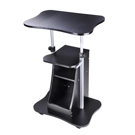 Adjustable Mobile Laptop Cart with Storage – The Display Outlet